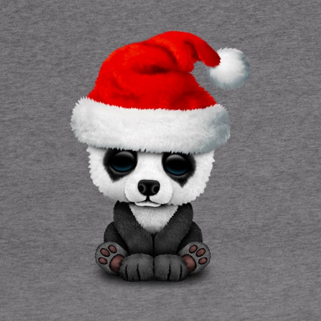 Baby Panda Bear Wearing a Santa Hat by jeffbartels